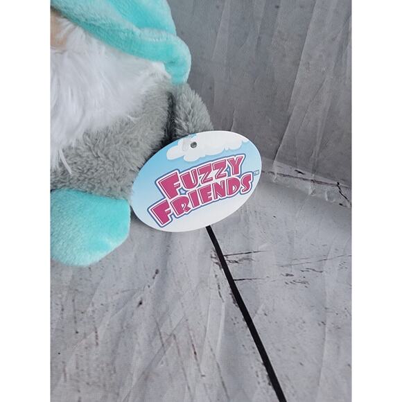 Bunny Ears Fuzzy Friends Blue Gnome 7" Plush Teal Hat Easter Bunny Gnome New - Picture 3 of 5